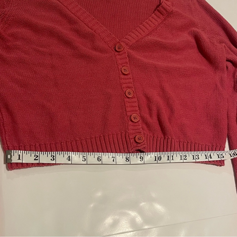 American Eagle Outfitters Pink Cropped Cardigan Sweater - Picture 4 of 11